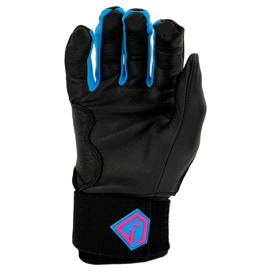 Gem Glove Prospector Long Cuff Batting Glove - Black/Vice – Product View | Smash It Sports | leather, pro