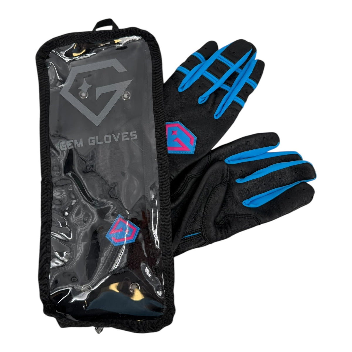 Gem Glove Prospector Long Cuff Batting Glove - Black/Vice – Product View | Smash It Sports | leather, pro