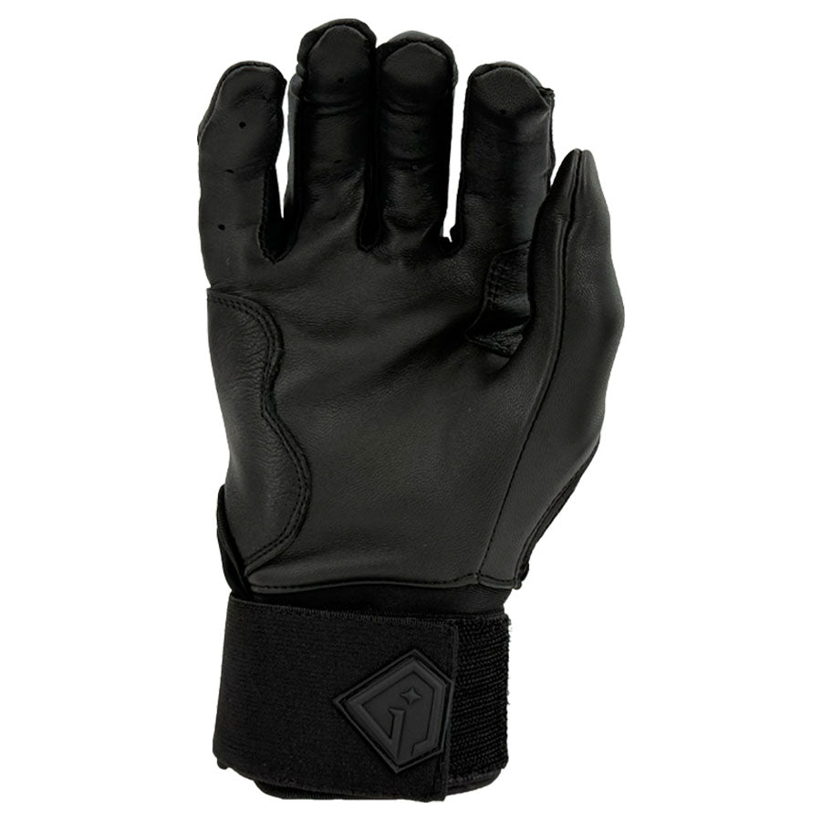 Gem Glove Prospector Long Cuff Batting Glove - Blackout – Product View | Smash It Sports | leather, pro