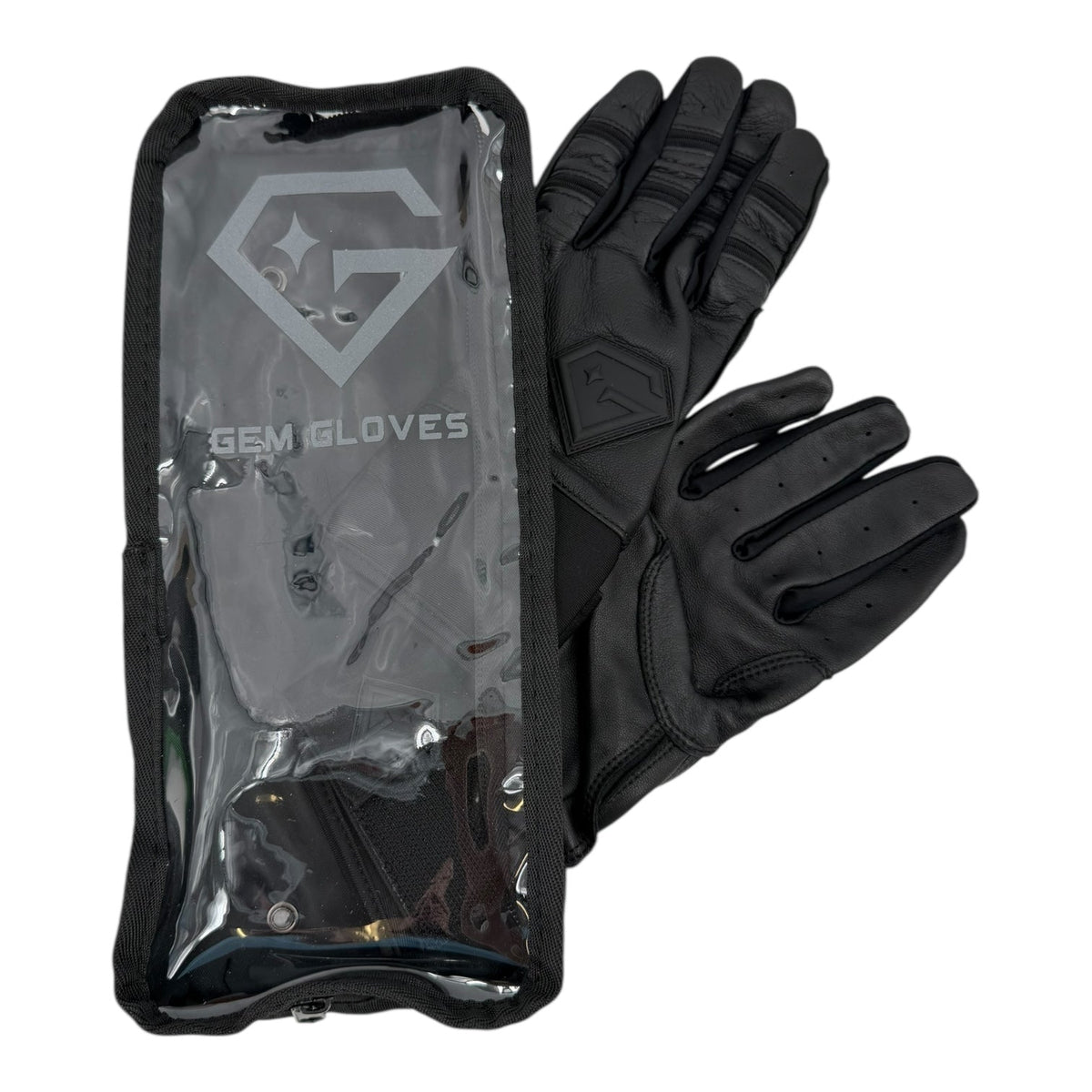 Gem Glove Prospector Long Cuff Batting Glove - Blackout – Product View | Smash It Sports | leather, pro