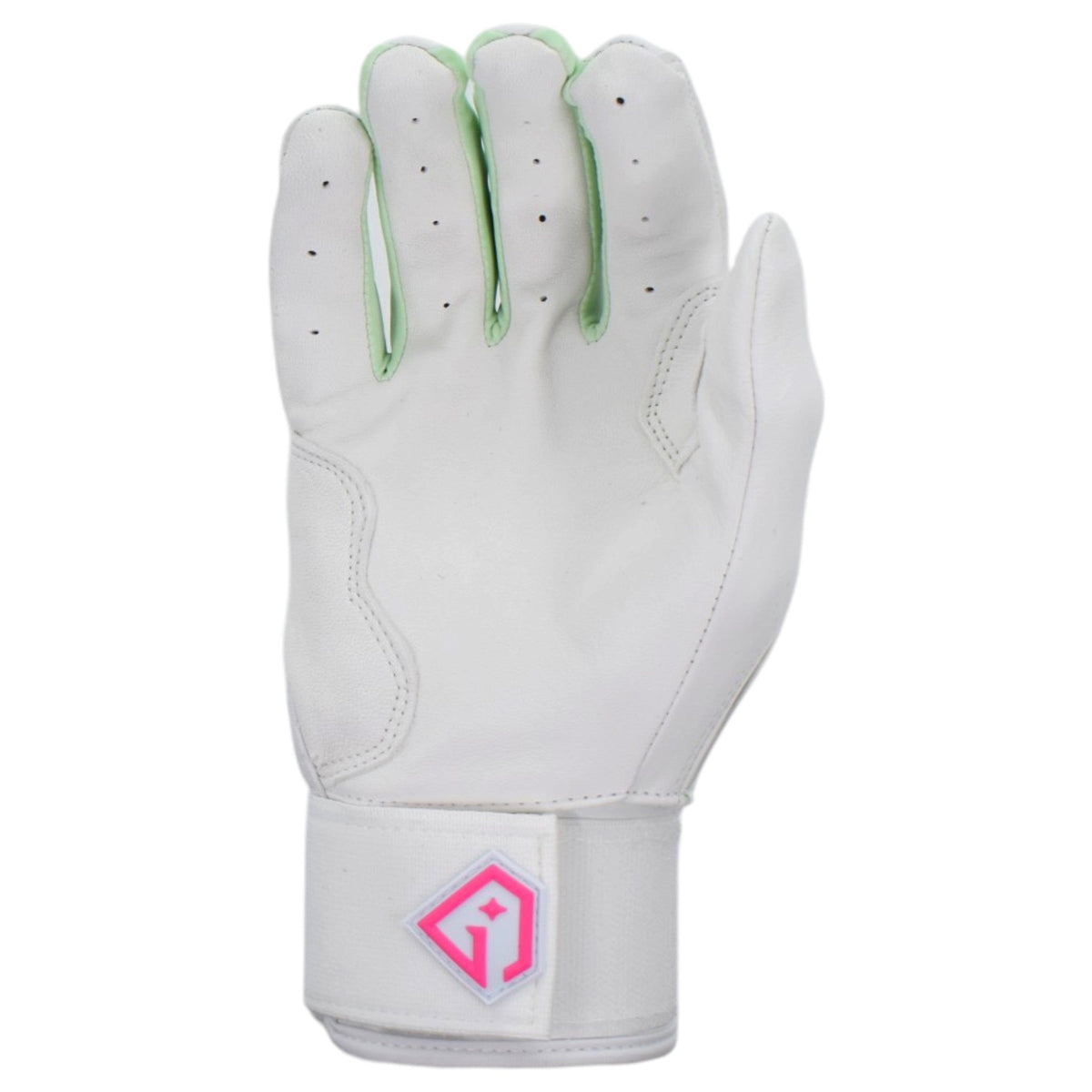 Gem Glove Prospector Long Cuff Batting Glove - White/Mint/Pink