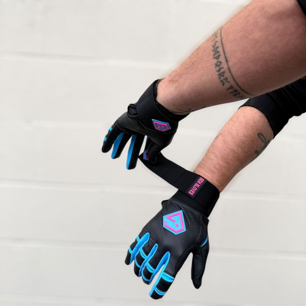 Gem Glove Prospector Long Cuff Batting Glove - Blackout – Product View | Smash It Sports | leather, pro
