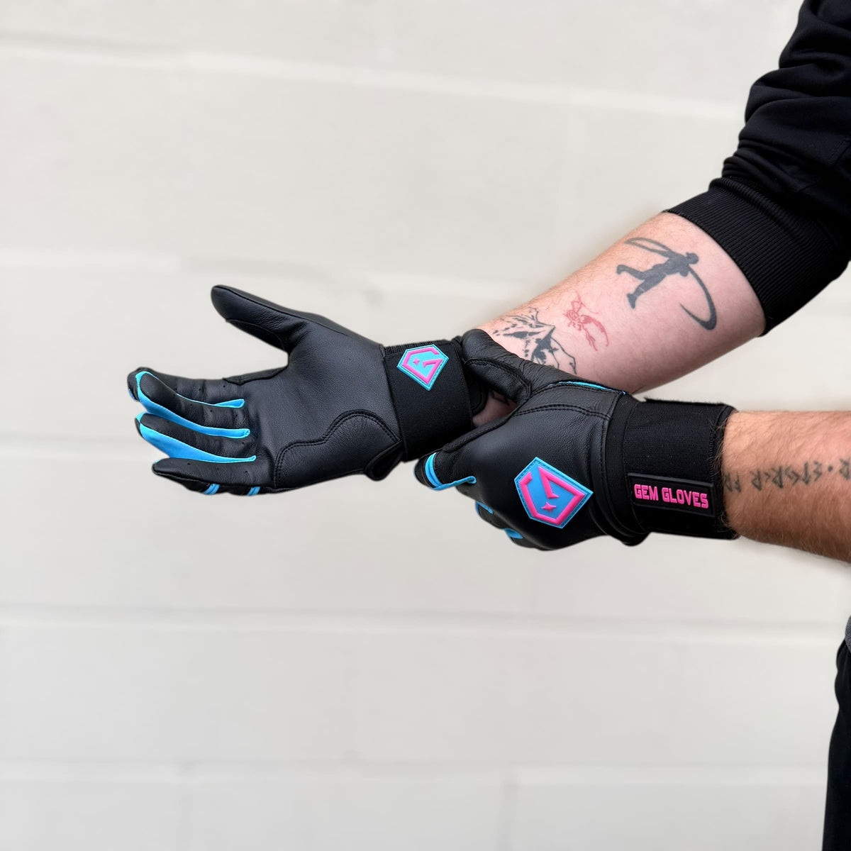 Gem Glove Prospector Long Cuff Batting Glove - Black/Vice – Product View | Smash It Sports | leather, pro
