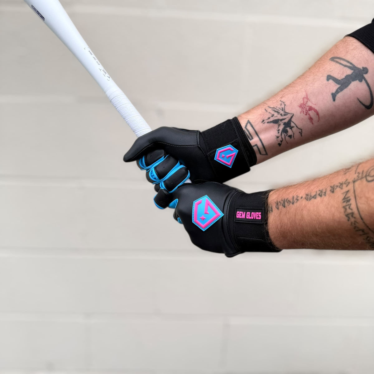 Gem Glove Prospector Long Cuff Batting Glove - Black/White – Product View | Smash It Sports | leather, pro