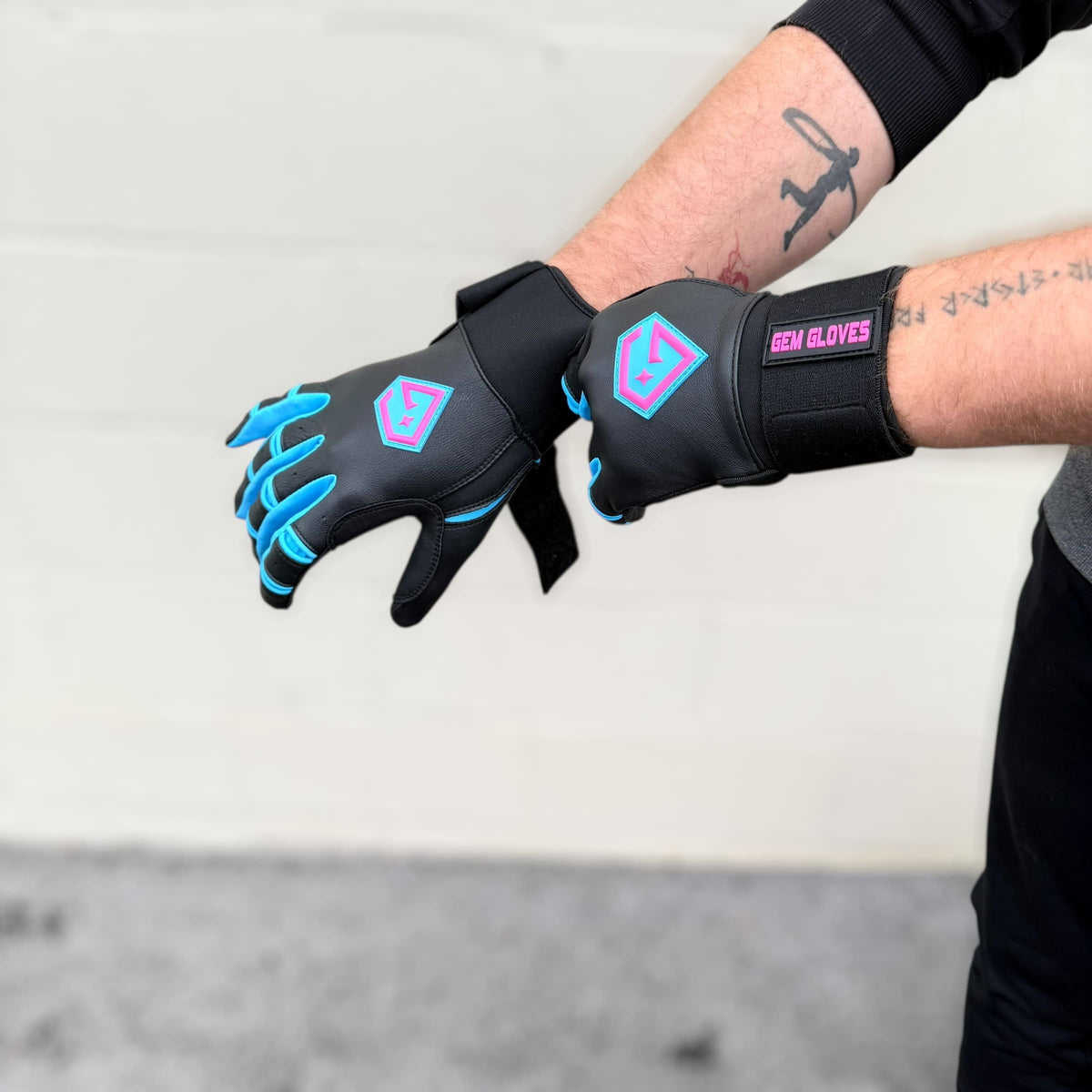 Gem Glove Prospector Long Cuff Batting Glove - Black/Red – Product View | Smash It Sports | leather, pro