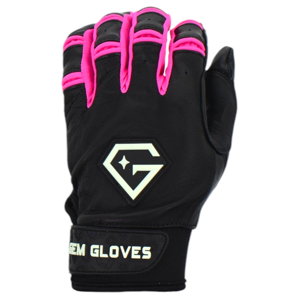 Gem Glove Prospector Short Cuff Batting Glove - Black/Pink/Mint