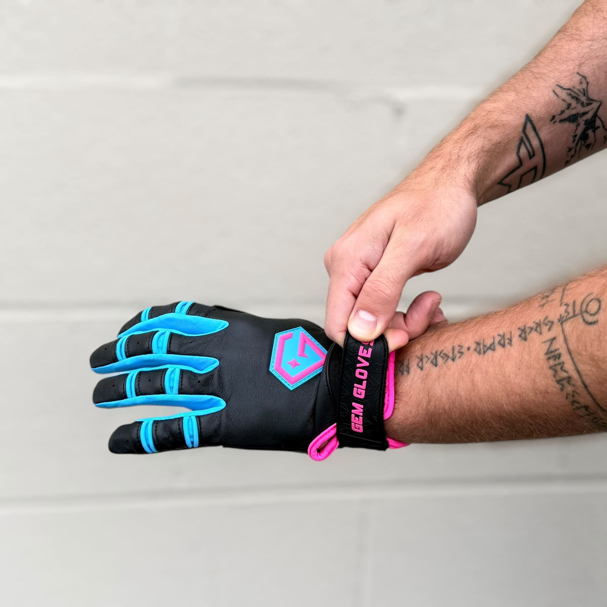 Gem Glove Prospector Short Cuff Batting Glove - Black/Pink – Product View | Smash It Sports | leather, pro