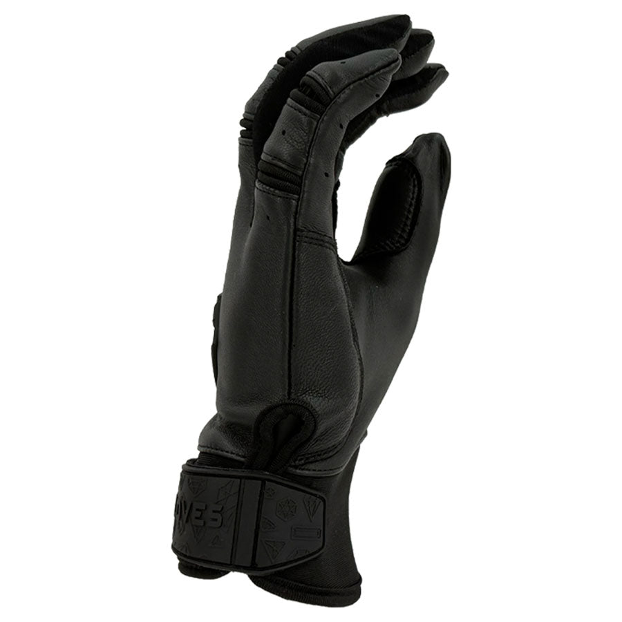 Gem Glove Prospector Short Cuff Batting Glove - Blackout – Product View | Smash It Sports | leather, pro