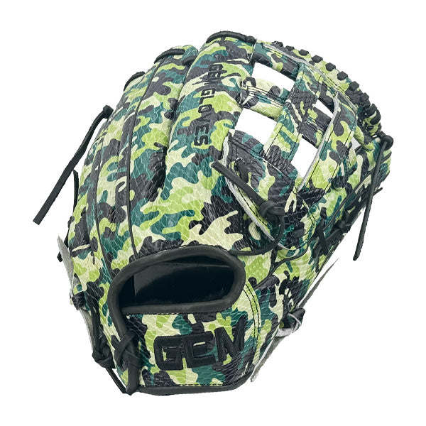 Gem Gloves Softball Fielding Glove - GEM073 - Green Camo – Product View | Smash It Sports | leather, kip, pro