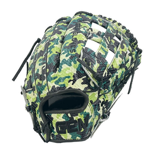 Gem Gloves Softball Fielding Glove - GEM073 - Green Camo – Product View | Smash It Sports | leather, kip, pro
