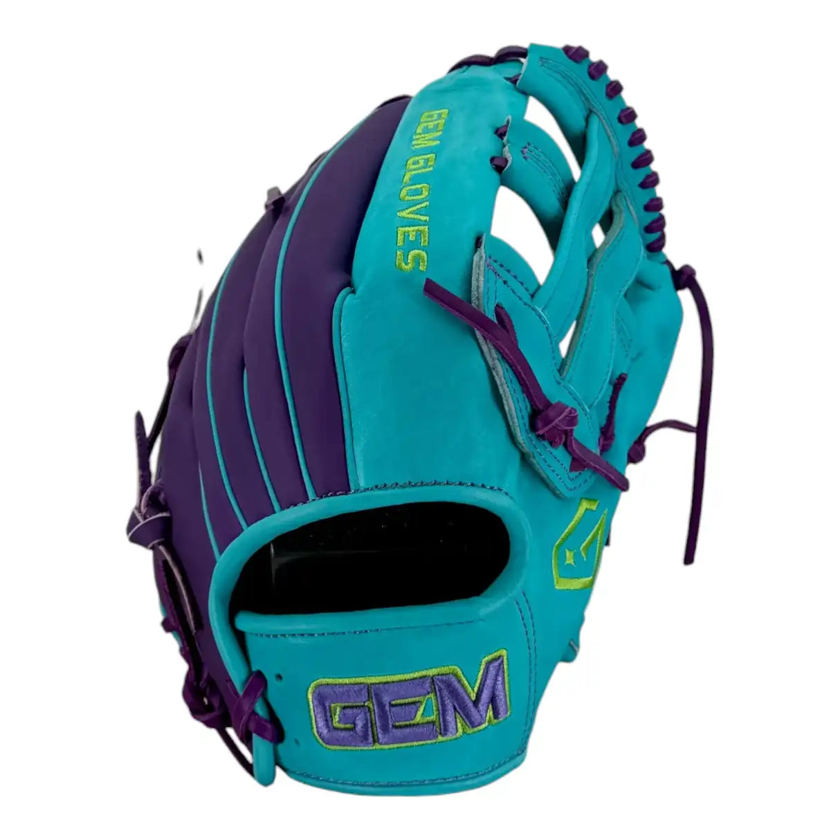 Gem Gloves Softball Fielding Glove - GEM129 Electric Venom – Product View | Smash It Sports | leather, kip, pro