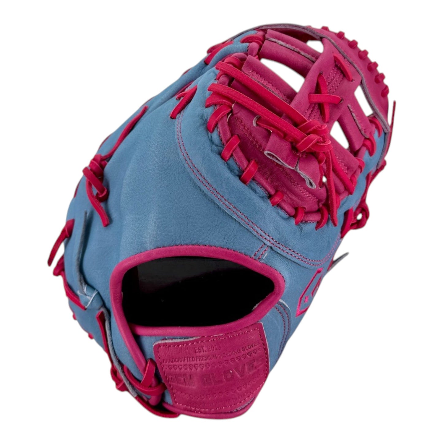 Gem Gloves Game-Ready Softball First Base Mitt/Glove - GEM141 BubbleGum – Product View | Smash It Sports | leather, steerhide