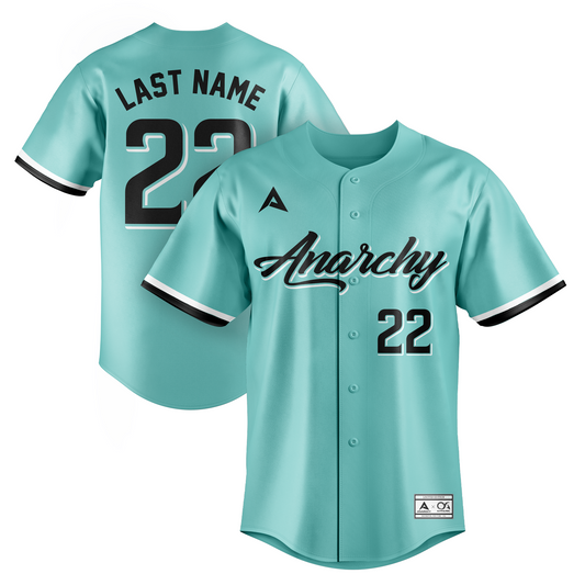 Anarchy Short Sleeve Full Button Jersey (Customized Buy-In) - Mint/Black