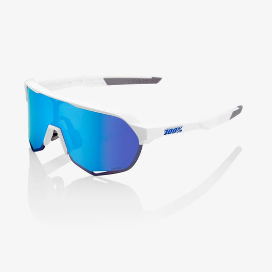 100 Percent Sunglasses - S2 - Matte White - HiPER Blue Multilayer Mirror Lens - Smash It Sports