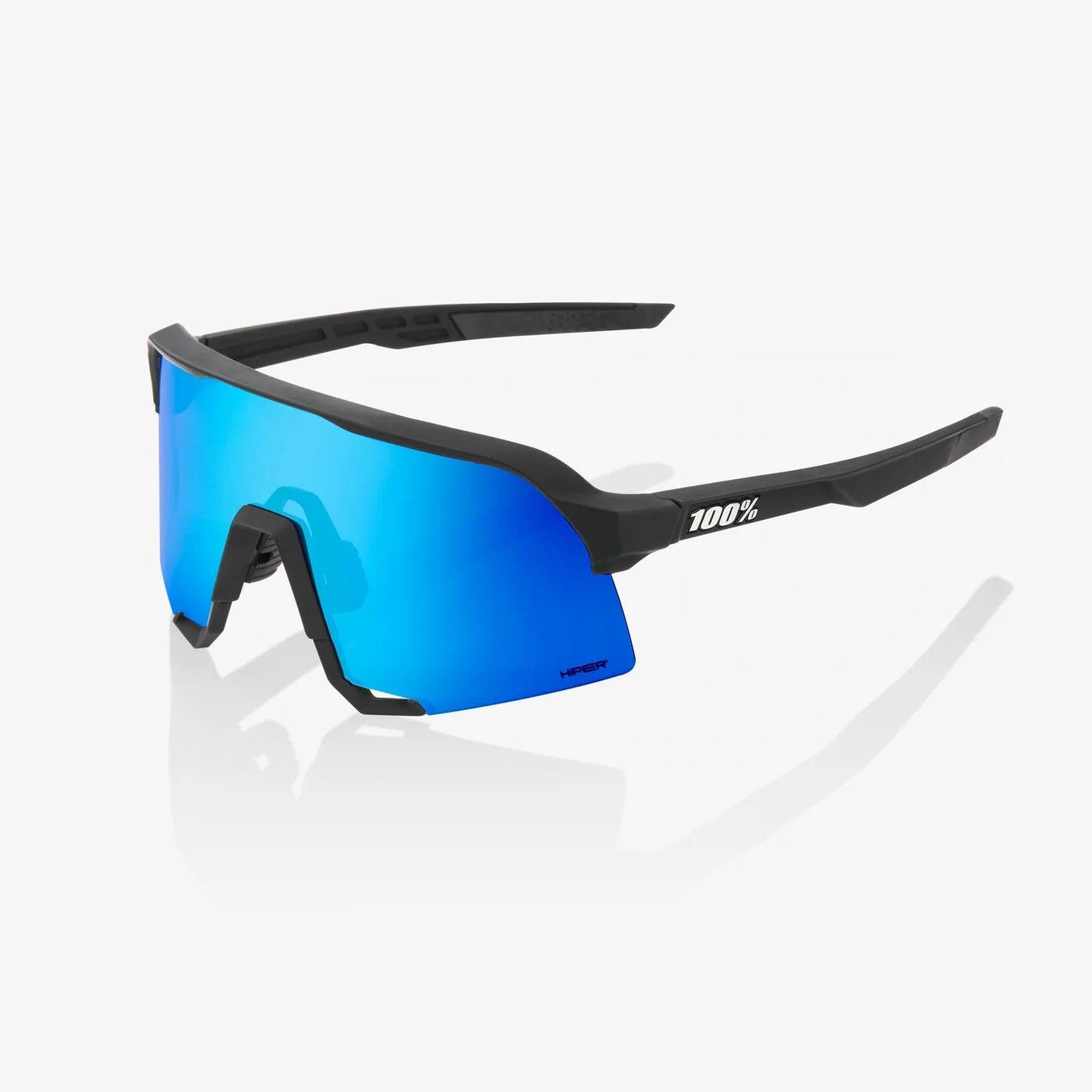 100% S3 - Matte Black - HiPER Blue Multilayer Mirror Lens - Smash It Sports