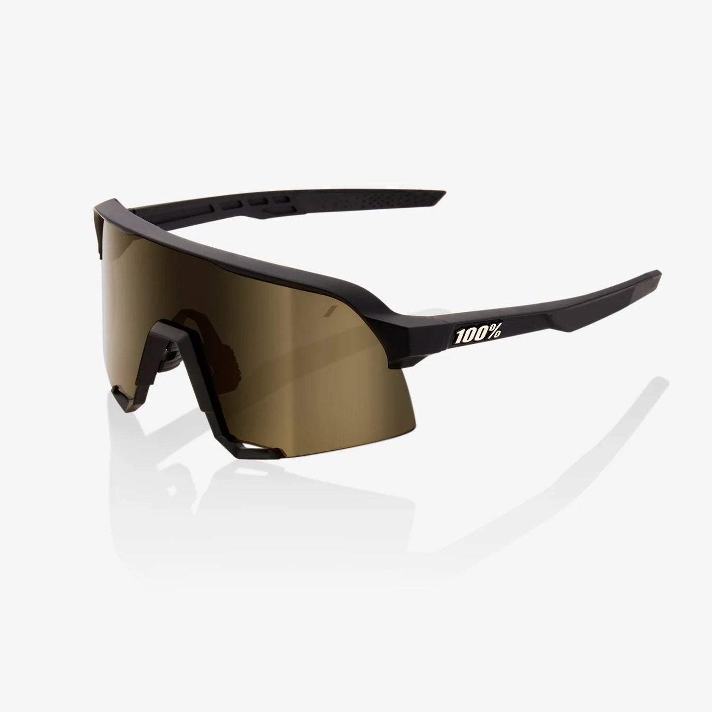 100 Percent Sunglasses - S3 - Soft Tact Black - Soft Gold Mirror Lens - Smash It Sports