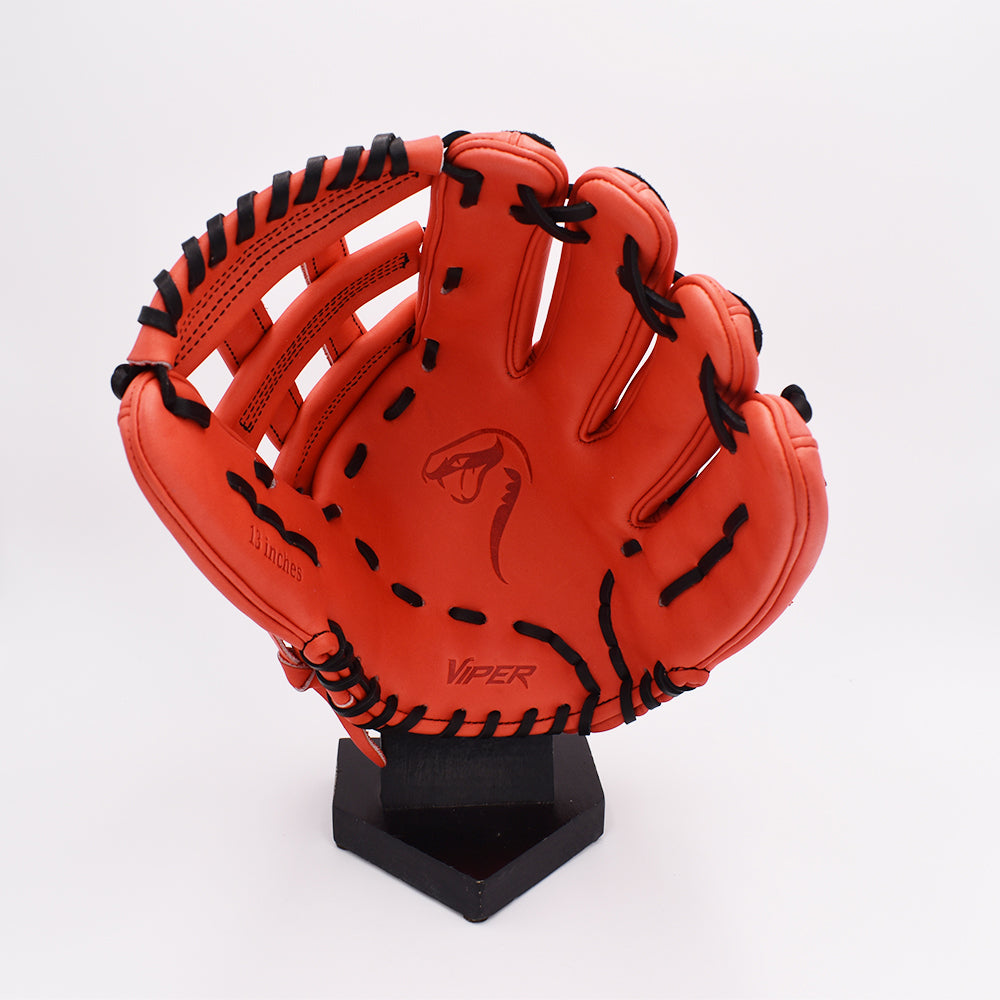 Viper Japanese Kip Leather Slowpitch Softball Fielding Glove All Red/White