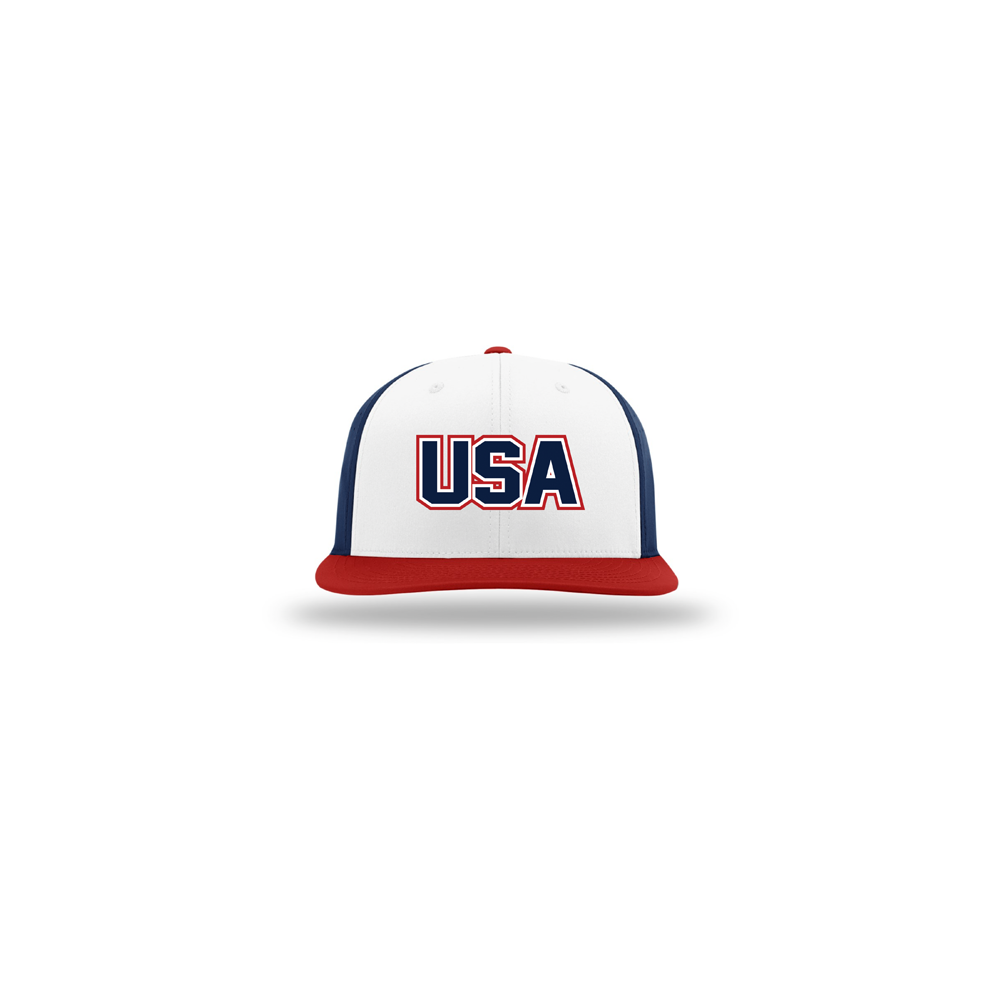 Team USA CA i8503 - Performance Hat - White/Navy/Red