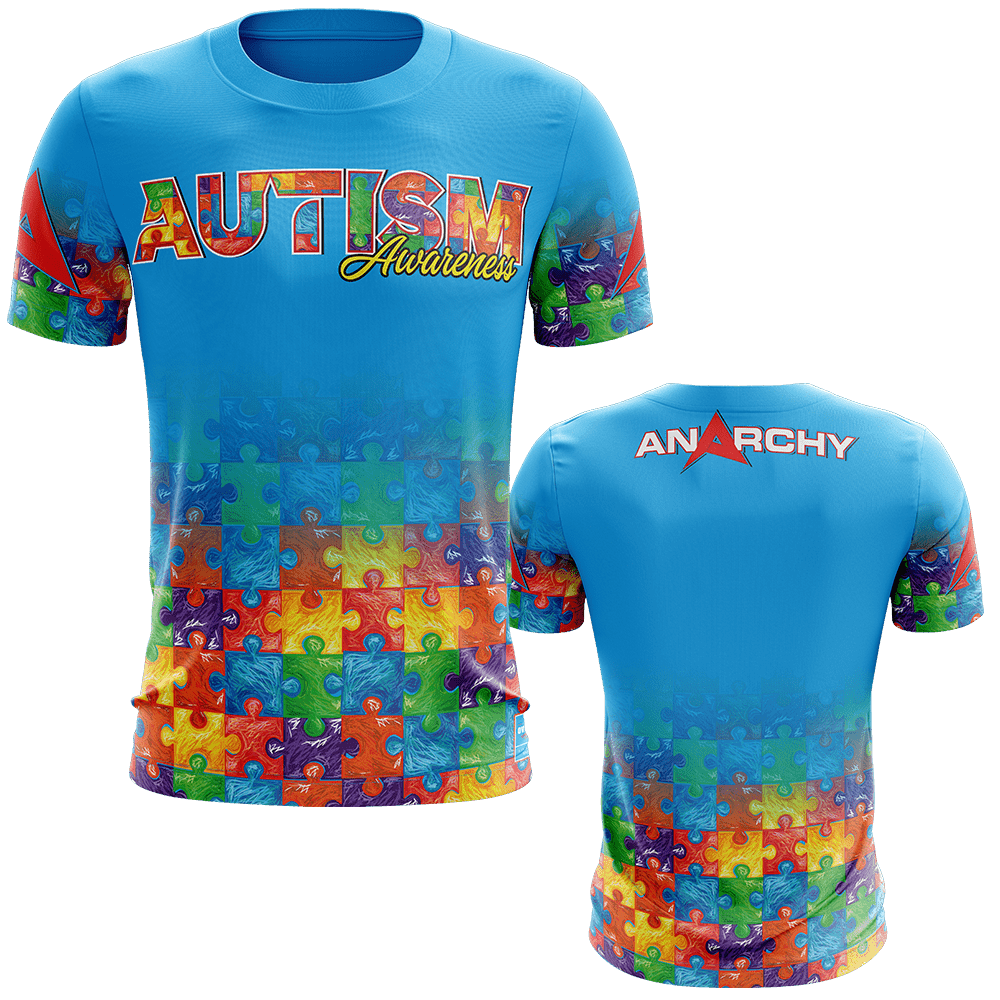 T-shirt Anarchy Autism Dry Fit Homme Taille L - Blanc, Neuf Sans étiquette