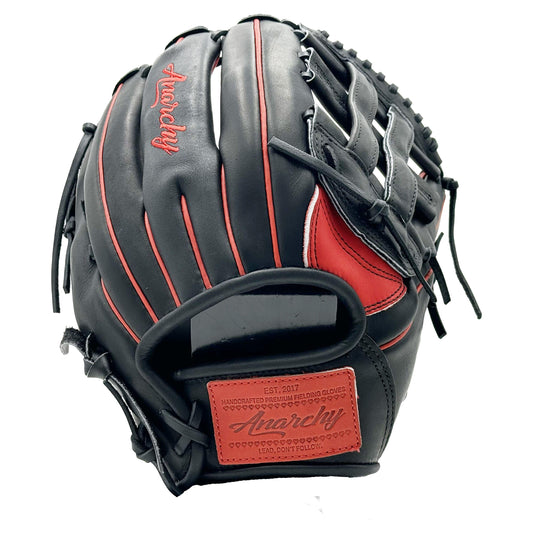 Anarchy Kip Leather Premium Softball Fielding Glove - AFG010 (Black/Red) – Product View | Smash It Sports | leather, kip, pro
