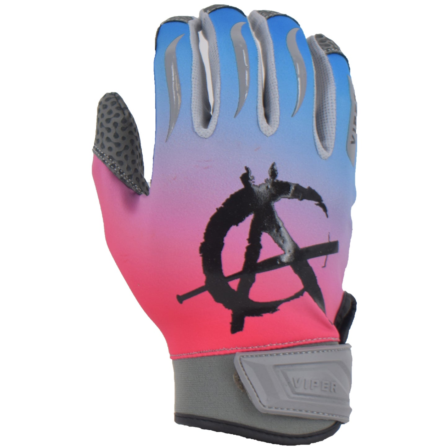 Viper Lite Premium Batting Gloves Leather Palm - Anarchy Edition Pink/Carolina Fade