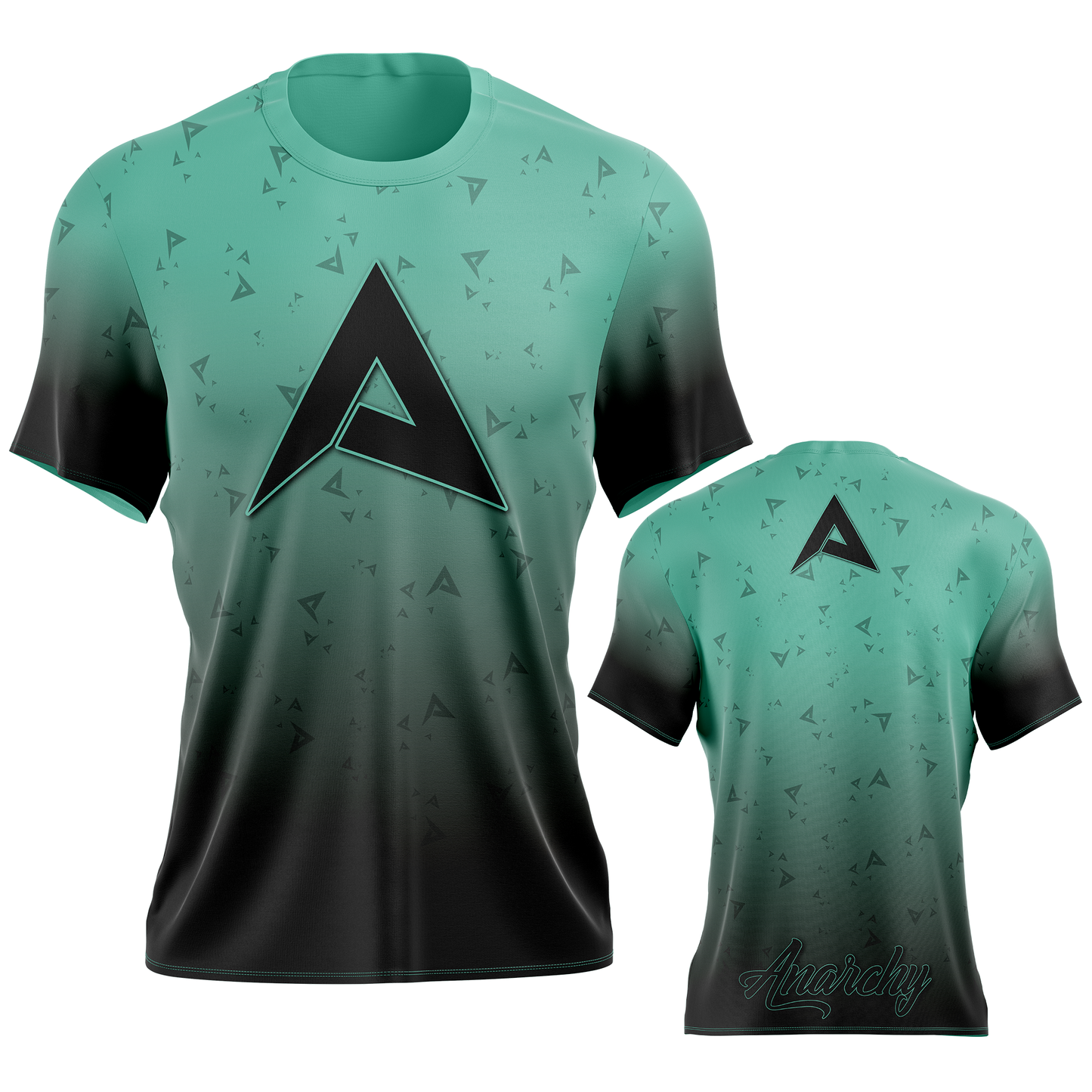 Anarchy Bat Company Short Sleeve Shirt - Mint/Black Fade