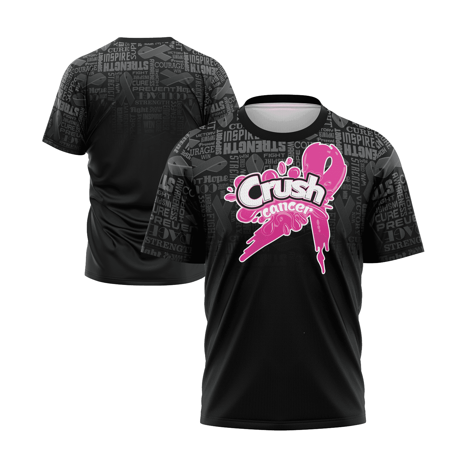 Crush Cancer Short Sleeve Shirt - Breast Cancer - Smash It Sports
