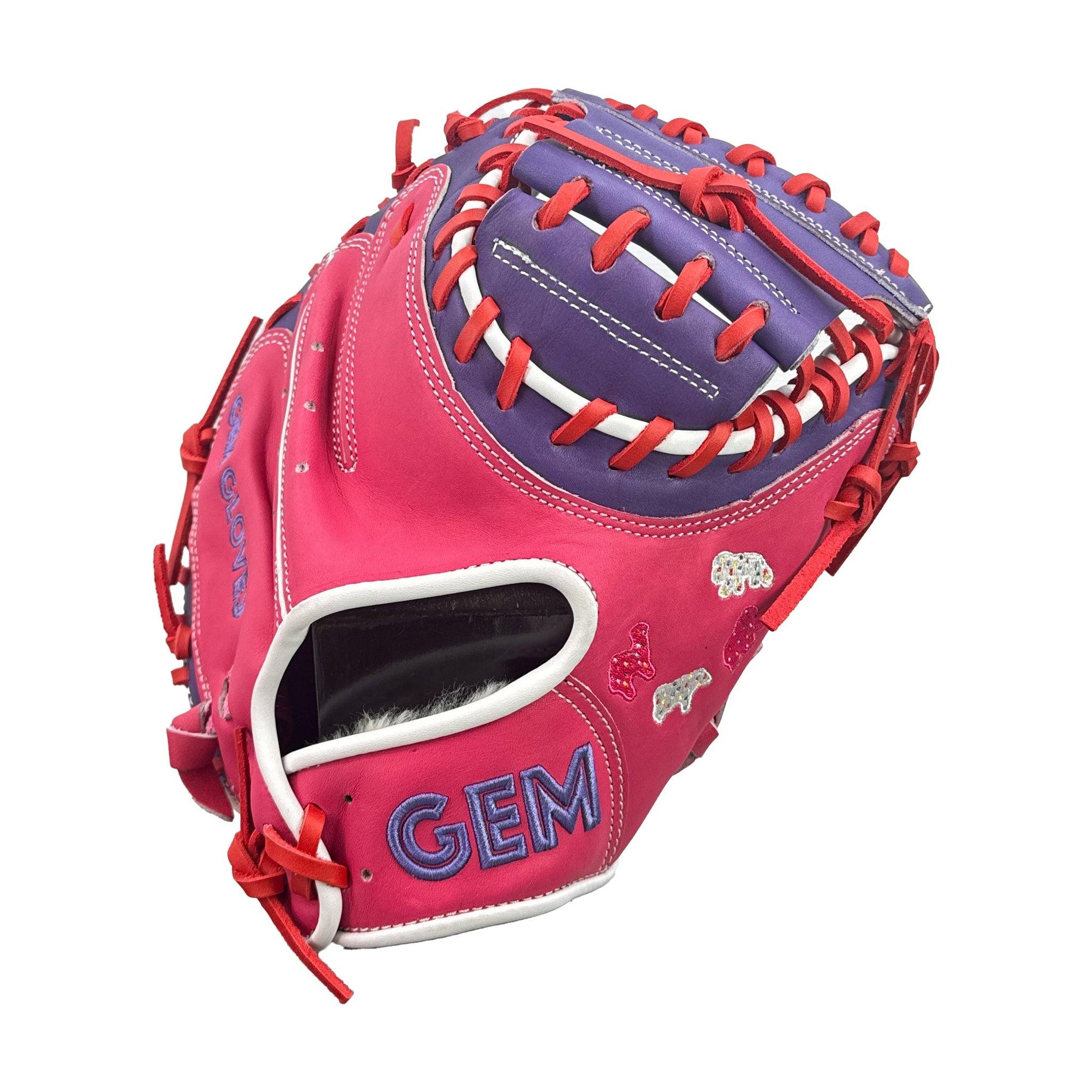 Gem Gloves 33" Baseball Catchers Mitt/Glove - GEM071 Frosted Animals – Product View | Smash It Sports | leather, kip, pro