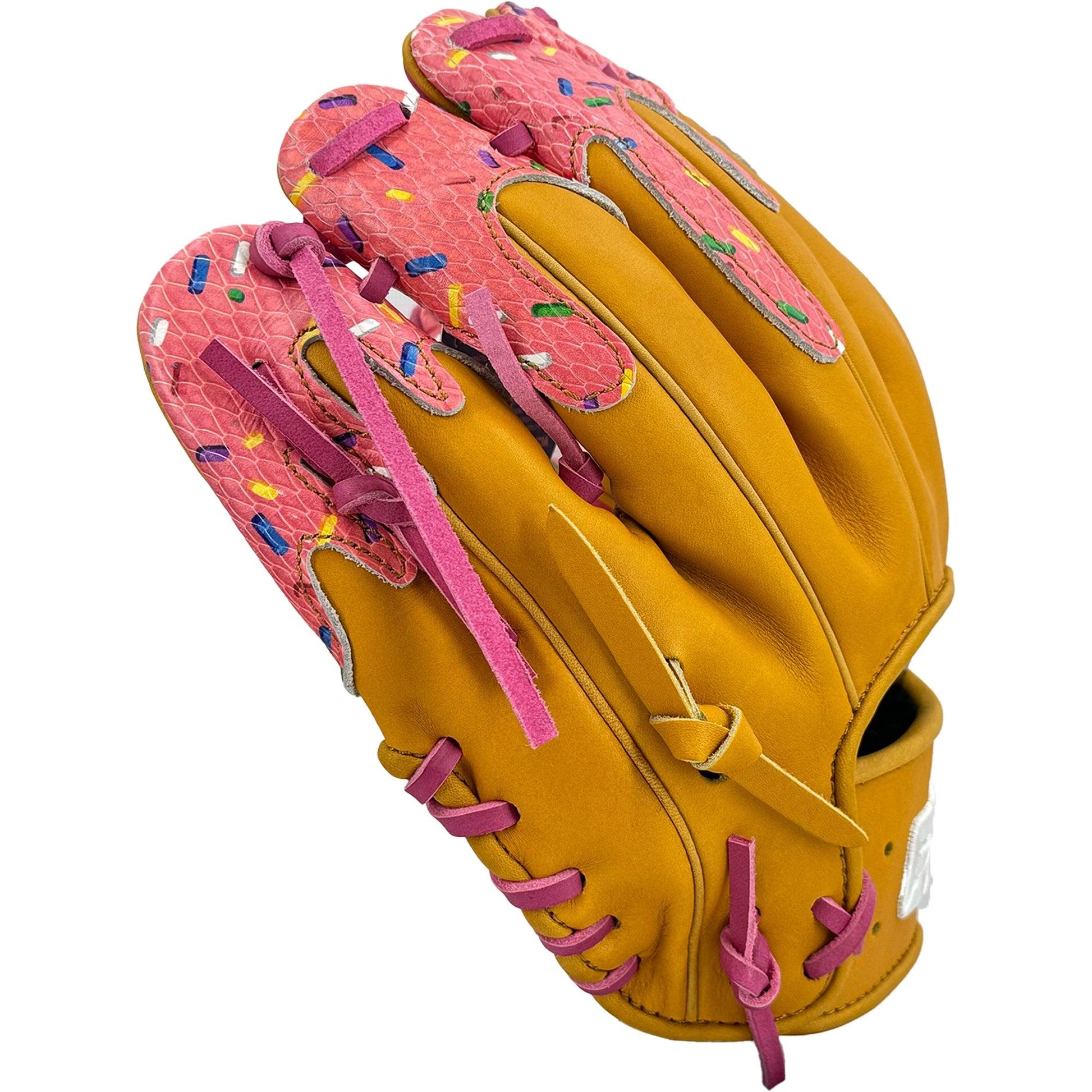 Gem Gloves Baseball Fielding Glove - GEM049 Donut Drip – Product View | Smash It Sports | leather, kip, pro