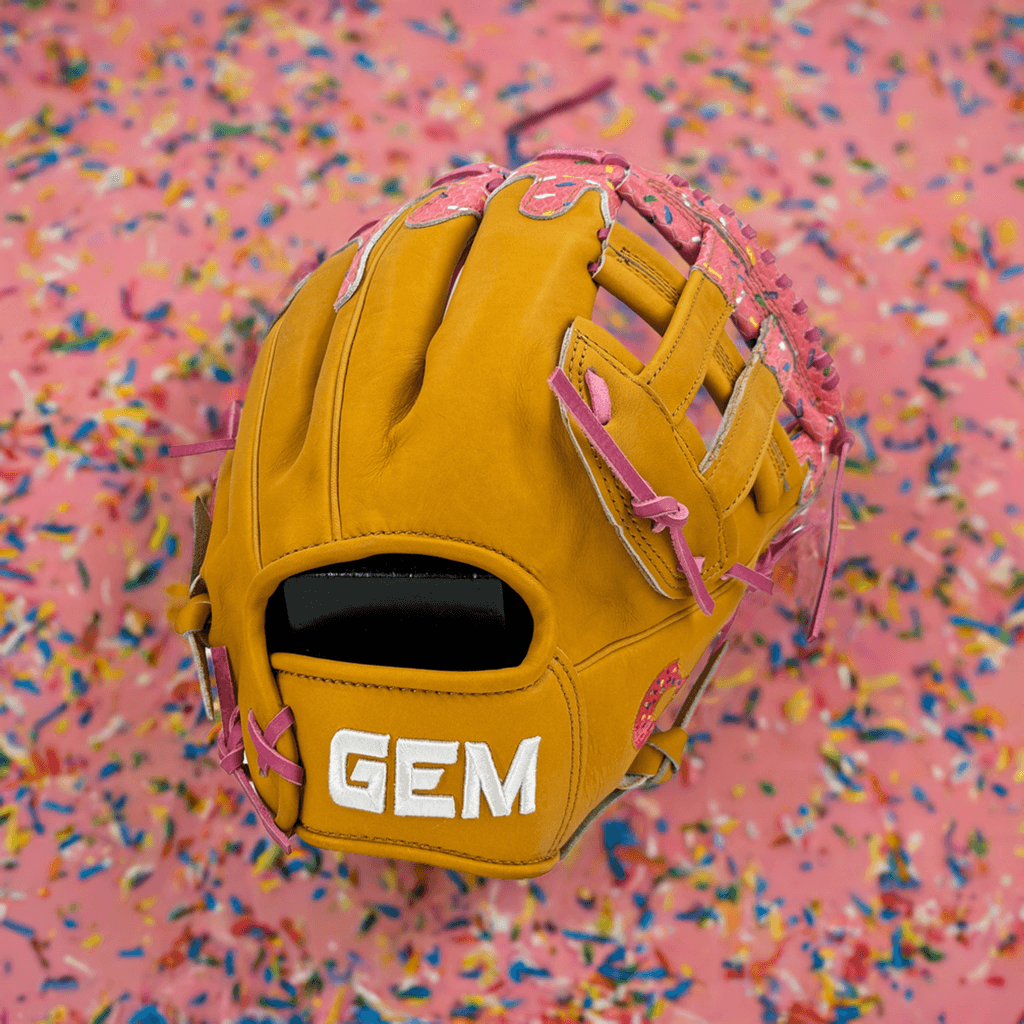 Gem Gloves Baseball Fielding Glove - GEM049 Donut Drip – Specs Overview | Smash It Sports | leather, kip, pro