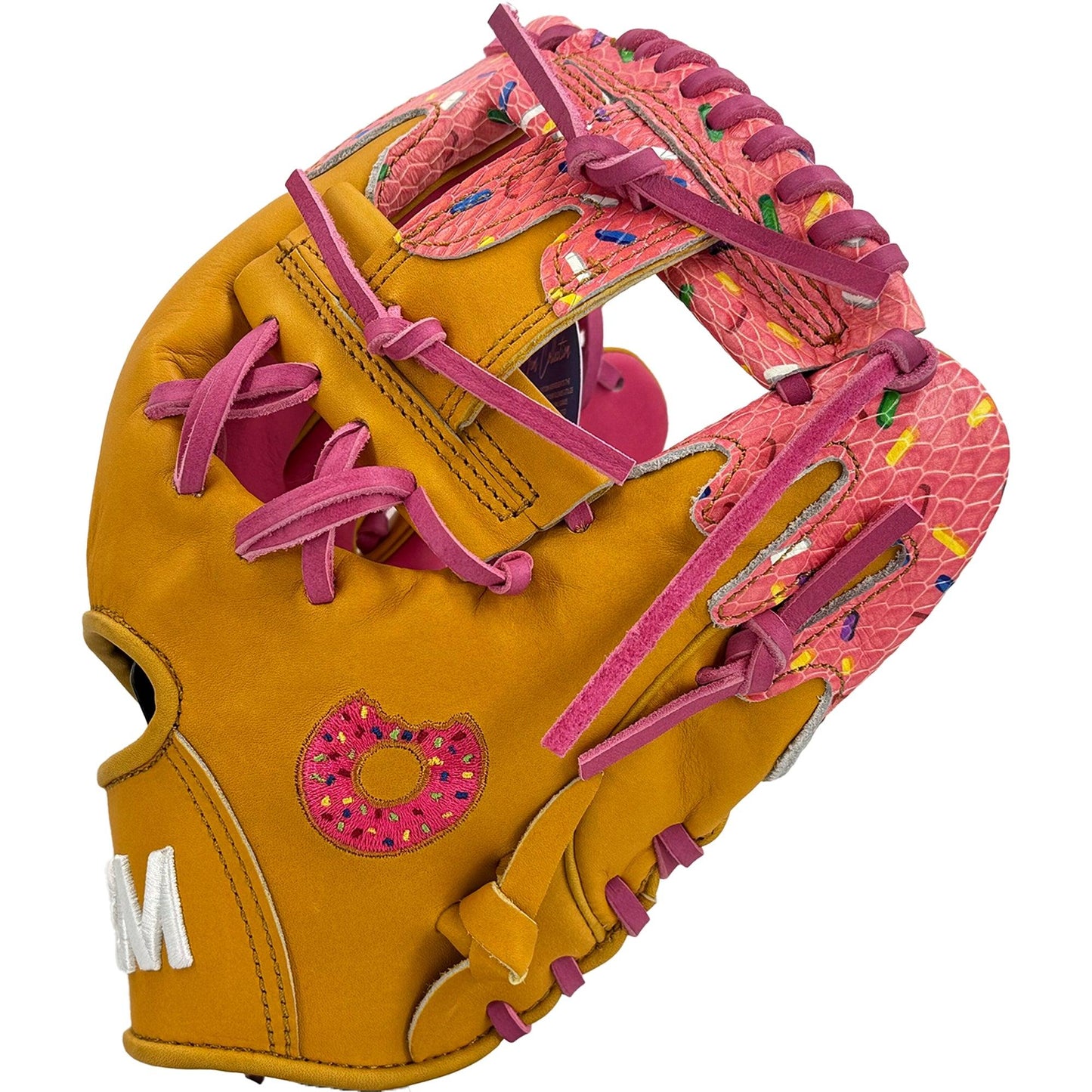 Gem Gloves Baseball Fielding Glove - GEM049 Donut Drip – Product View | Smash It Sports | leather, kip, pro