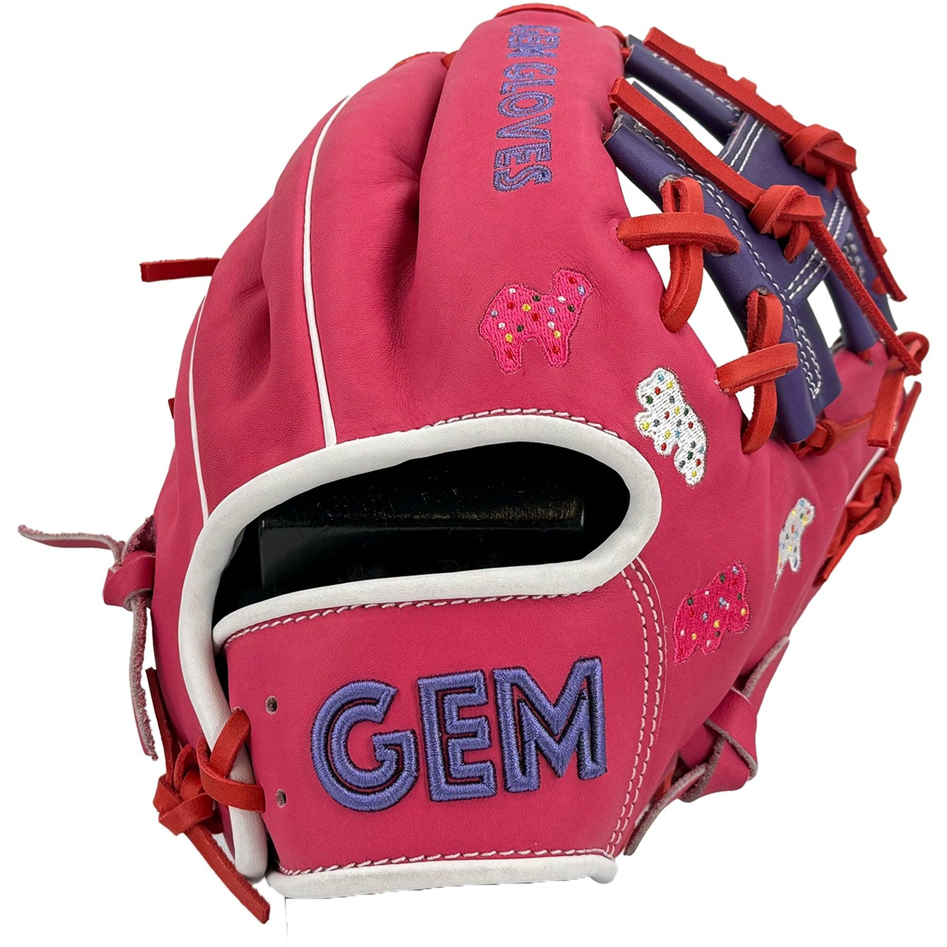 Gem Gloves Baseball Fielding Glove - GEM053 Frosted Animals – Product View | Smash It Sports | leather, kip, pro