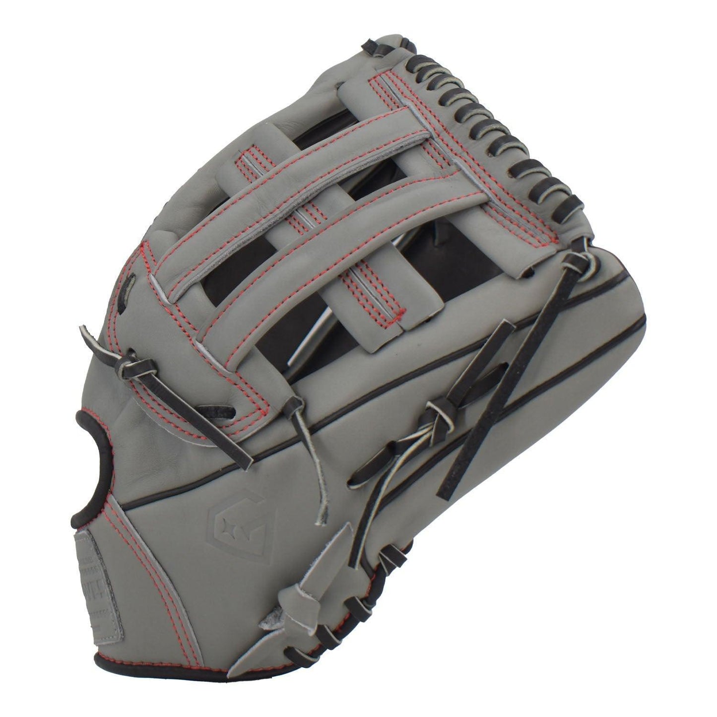 Gem Gloves Softball Fielding Glove - GEM009 Charcoal/Black/Red – Product View | Smash It Sports | leather, kip, pro