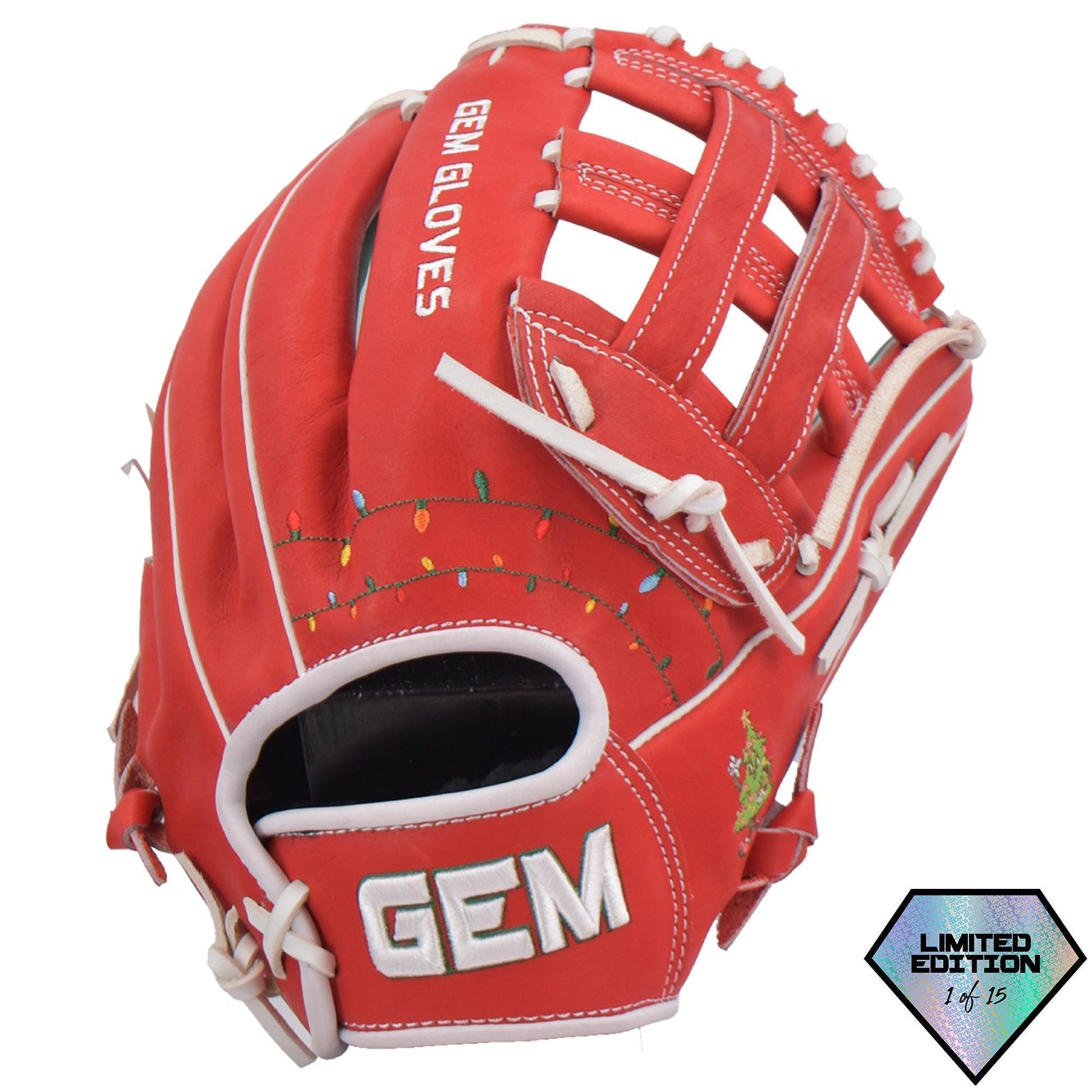 Gem Gloves Softball Fielding Glove - GEM038 Holly Jolly – Product View | Smash It Sports | leather, kip, pro