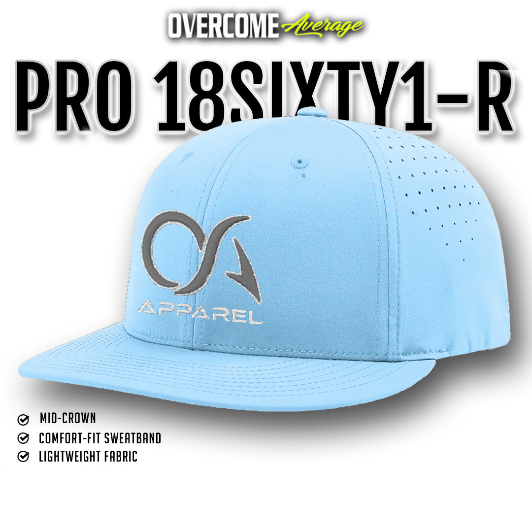 OA Apparel - Pro 18SIXTY1-R Performance Hat - Carolina/Charcoal/White