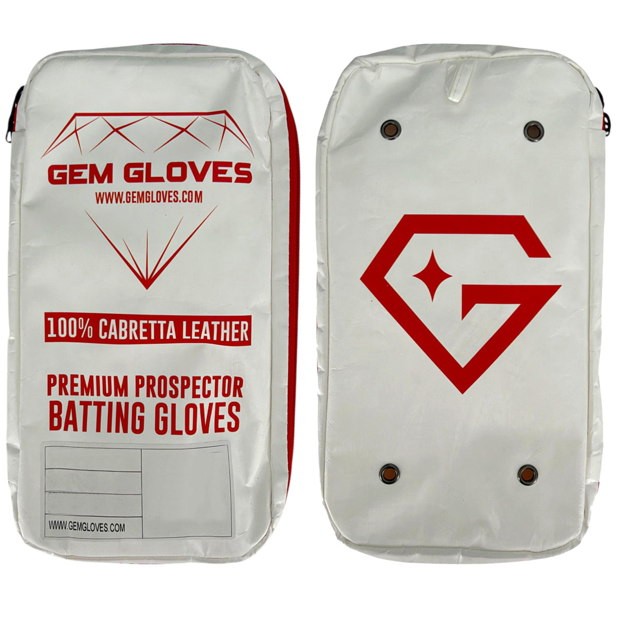Gem Glove x Anarchy Prospector Long Cuff Batting Glove - White/Black